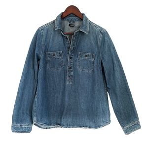 J Crew Denim Popover Top M